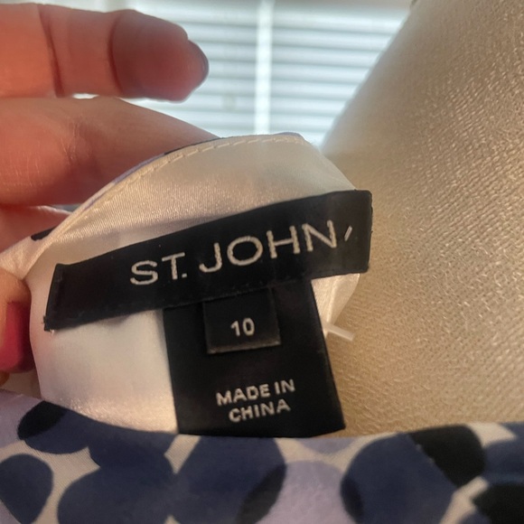 St. John Black and White Polka Dot Blouse - Picture 4 of 4